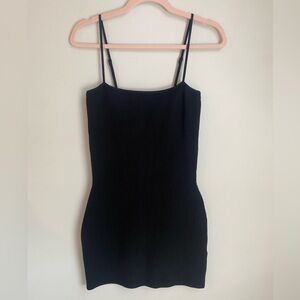 Aritzia Black Ribbed Mini Dress